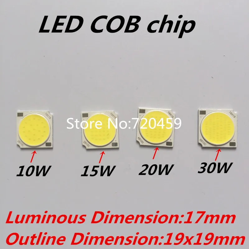 3pcs Nagy teljesítményű COB LED chip diamete világító dimenzió 17mm Tajvan chip Nagy Fényerejű Mennyezeti fényforrás Fehér ,Meleg Fehér Kép 0 