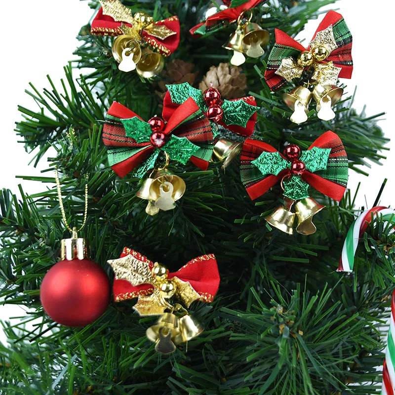 6db/sok Karácsonyi Díszek Bowknot, Arany Csengőt, saját Készítésű Ruhát, Kézműves Otthon Dísze a karácsonyfa Varrás Kellékek Kép 5 