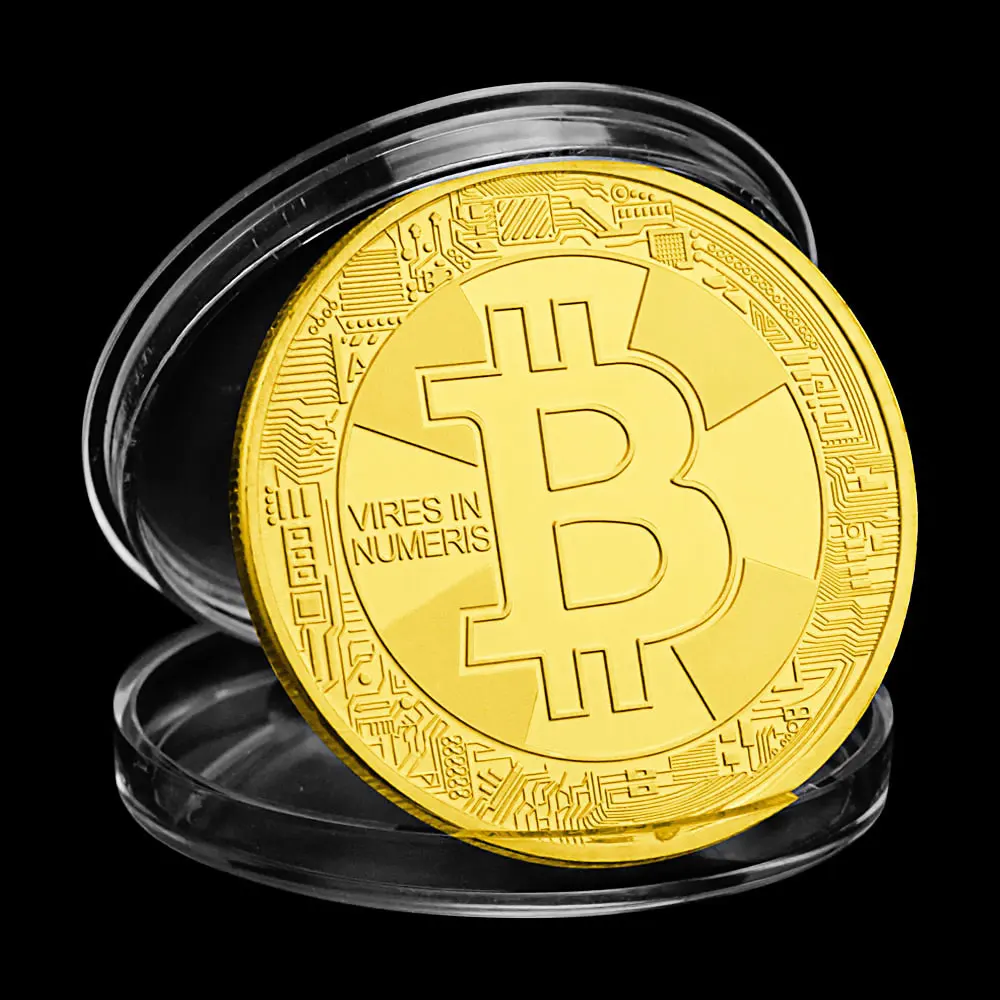 A Bitcoin Fizikai Crypto Érme Gyűjthető Ezüst Aranyozott Emlék Érme 2021 Fizetőeszköz, A Bitcoin Érme, Emlékérme
