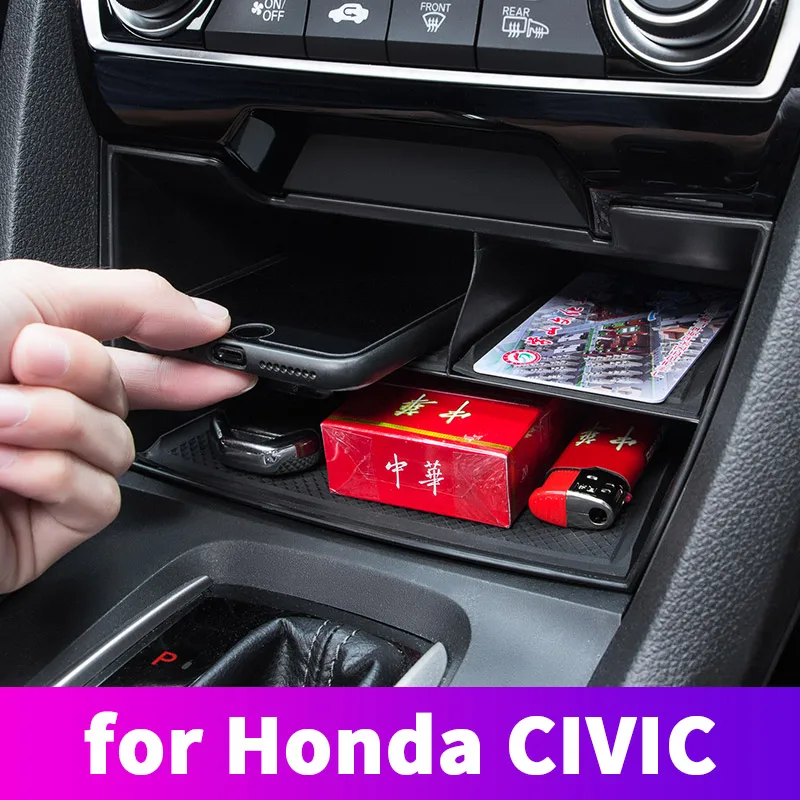 A Honda Civic 10 17 18 19 2020 2021 Központi irányítás tároló doboz tároló rekesz rekesz autó kellékek módosítása Kép 0 