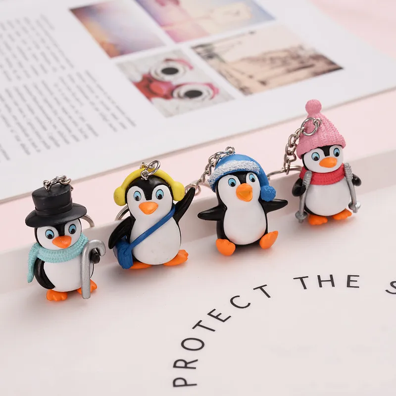 Aranyos Téli Baba Pingvin Kulcstartó Női Férfi Divat Táska Medál Autós kulcstartó kulcstartó Kis Párok Ékszer Nagykereskedelem