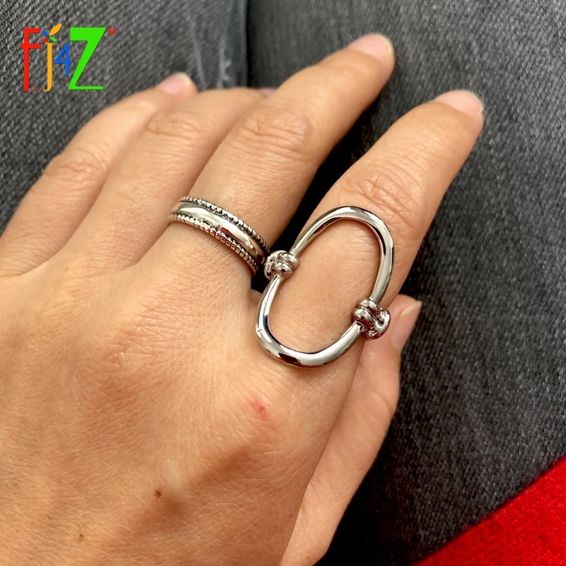 F. J4Z Új Ujj Gyűrű Divat a Nők Minimalista Gyűrű Ezüst Színű Sodrott Alufelni Gyűrűk Hölgy, Ékszerek, Ajándékok Hajó