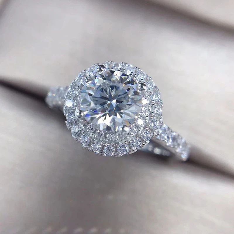 Huitan Zseniális CZ jegygyűrűt a Nők Magas minőségű, Ezüst Színű Sáv Luxus Divat Eljegyzési Ékszert Nagykereskedelmi Sok Ömlesztett