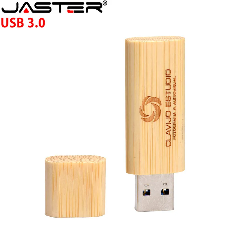 JASTER( LOGOTIPO livre)USB3.0 pendrive természetes fa USB pendrive 4 GB 16 GB 32 GB 64 gb-os 128GB Karácsonyi ajándék, U lemez Kép 0 