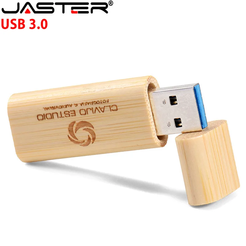 JASTER( LOGOTIPO livre)USB3.0 pendrive természetes fa USB pendrive 4 GB 16 GB 32 GB 64 gb-os 128GB Karácsonyi ajándék, U lemez Kép 1 