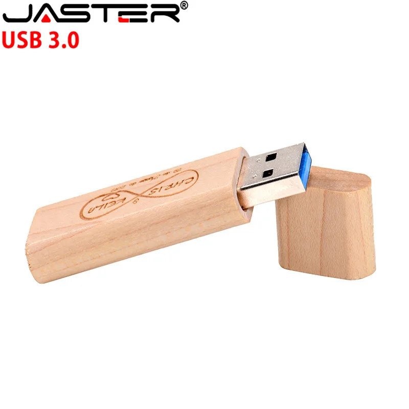 JASTER( LOGOTIPO livre)USB3.0 pendrive természetes fa USB pendrive 4 GB 16 GB 32 GB 64 gb-os 128GB Karácsonyi ajándék, U lemez Kép 3 