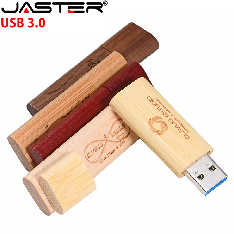 JASTER( LOGOTIPO livre)USB3.0 pendrive természetes fa USB pendrive 4 GB 16 GB 32 GB 64 gb-os 128GB Karácsonyi ajándék, U lemez Kép 4 