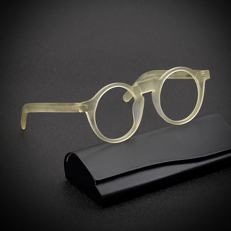 Kézzel Készült, Klasszikus Kerek-Acetát Teljes Felni Szemüveg Férfiak Nők Optikai Rövidlátás Szemüveget Keretek Retro Szemüvegek Oculos