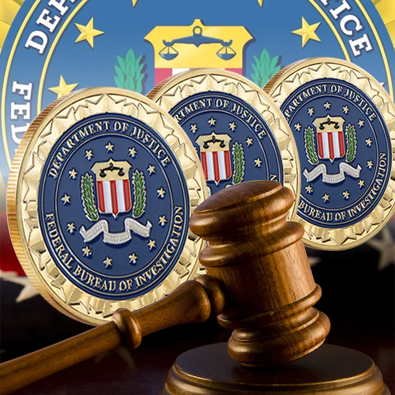 Nagykereskedelmi Újdonság Színes Tiszta Arany Bevonatú Érmét az AMERIKAI Igazságügyi Minisztérium Amerikai FBI Fém Kihívás Érme A Ajándék Kép 5 