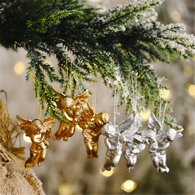 Navidad 2022 karácsonyfa Díszítés Medál Arany/ezüst Baba Angyal Medál Karácsony Karácsonyi Dekoráció Boldog Karácsonyt Kerst