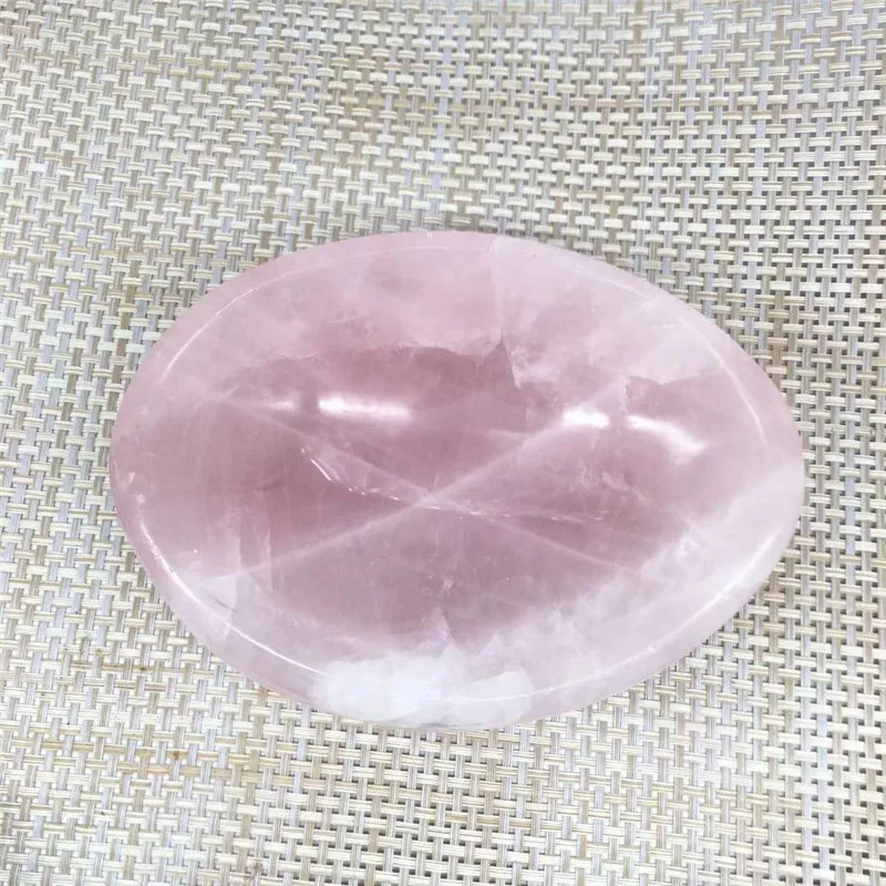 Természetes rózsaszín rózsa kvarc kő tál kvarc kristály hamutartó a lakberendezési ajándék Kép 3 