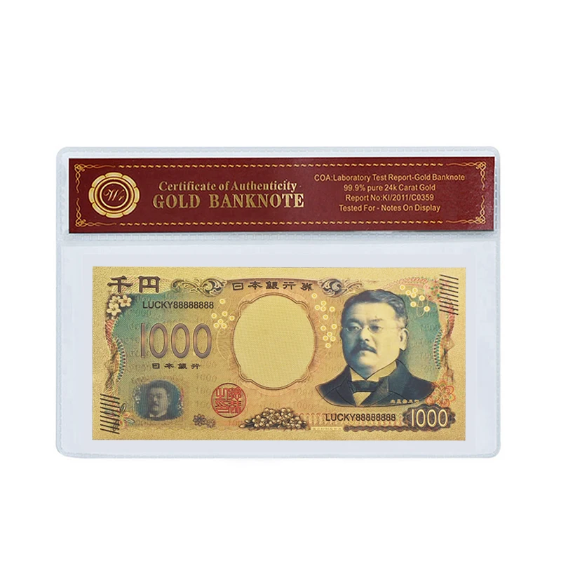 WR Színes Japán Aranyozott Bankjegy 1000 JPY Arany Bankjegyek A Gyűjtemény Üzleti Ajándék