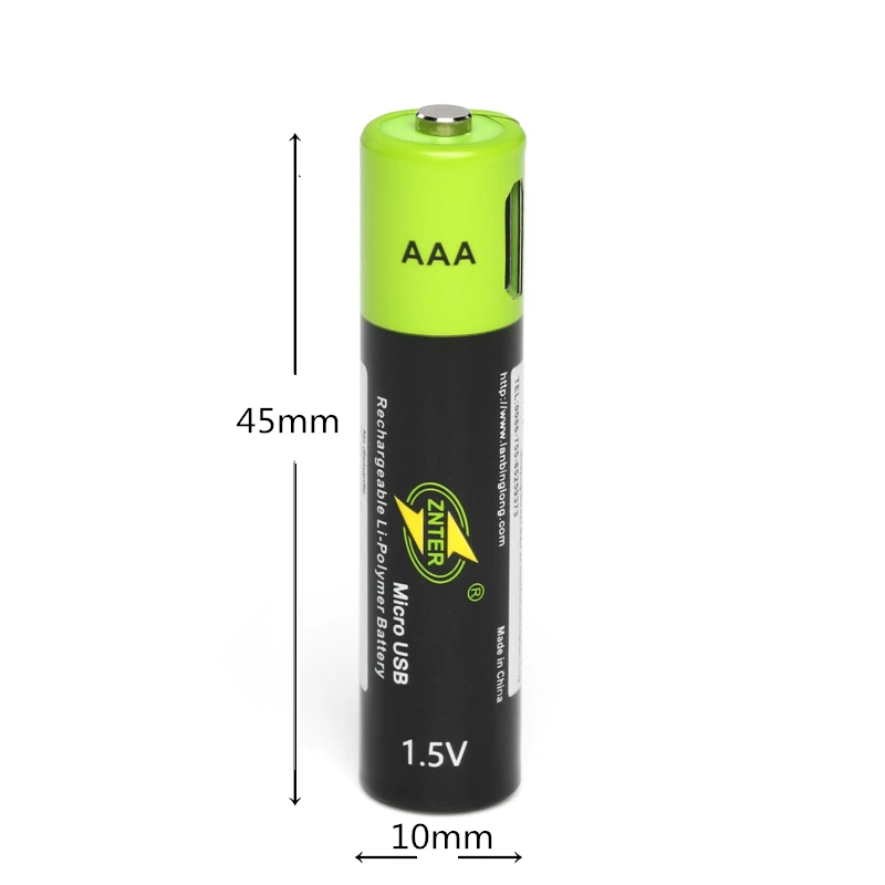 ZNTER USB-AAA Újratölthető Akkumulátor 1,5 V 600mAh Lítium-Ion Akkumulátor Játék Távirányító Akkumulátor Lítium-Polimer Akkumulátor Kép 1 