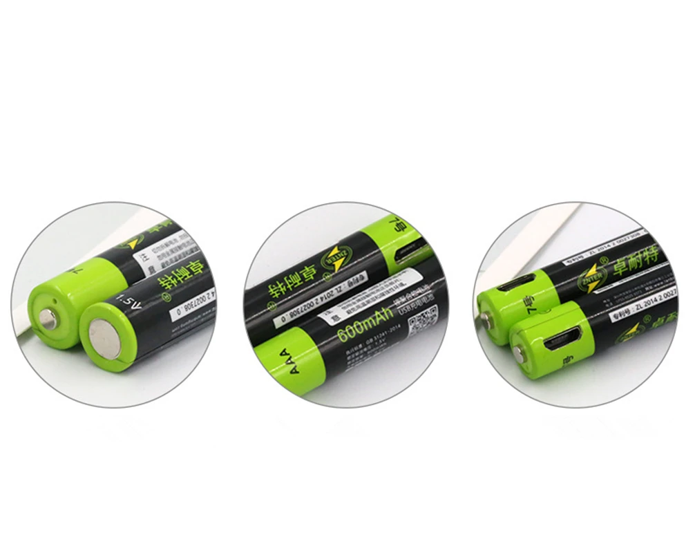 ZNTER USB-AAA Újratölthető Akkumulátor 1,5 V 600mAh Lítium-Ion Akkumulátor Játék Távirányító Akkumulátor Lítium-Polimer Akkumulátor Kép 3 