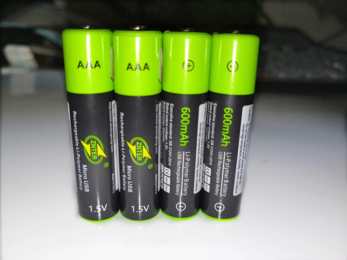 ZNTER USB-AAA Újratölthető Akkumulátor 1,5 V 600mAh Lítium-Ion Akkumulátor Játék Távirányító Akkumulátor Lítium-Polimer Akkumulátor Kép 4 
