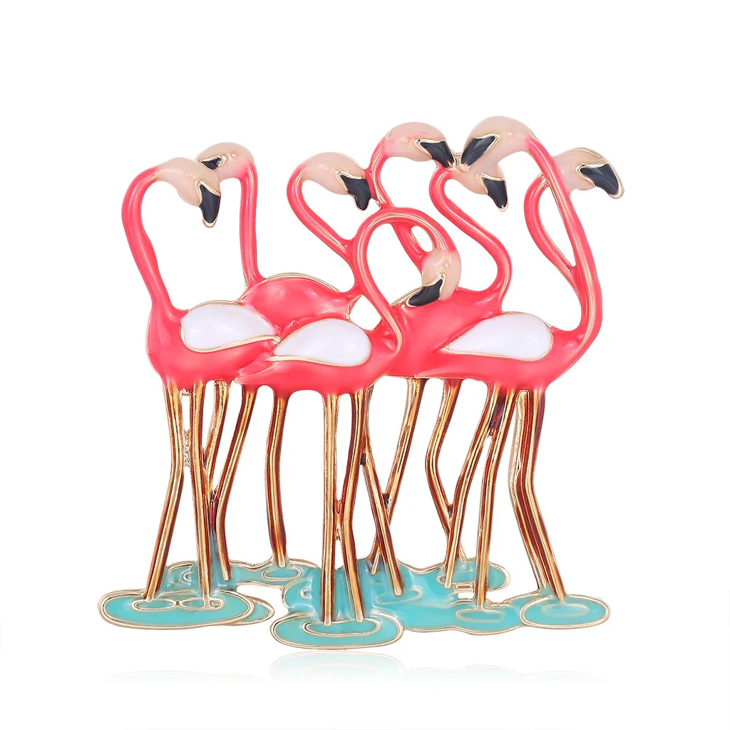 Zománc Flamingo Madarak Brossok a Nők Új Érkezés Piros Lila Madarak Állat céges Buli Alkalmi Bross Csapok Ajándékok